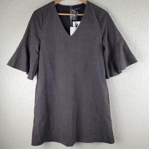 NWT Very J Bell Sleeve Charcoal Mini Dress Size Small